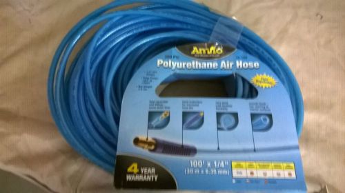 Amflo 1/4&#034; x 100 HD Bend Restrictors Air Hose with 1/4&#034; Swivel Fittings 300 PSI