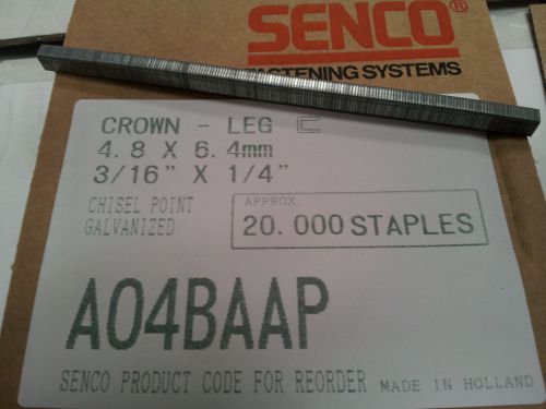 Senco a04baap 6.4mm length, 4.8mm crown galv staples for sale