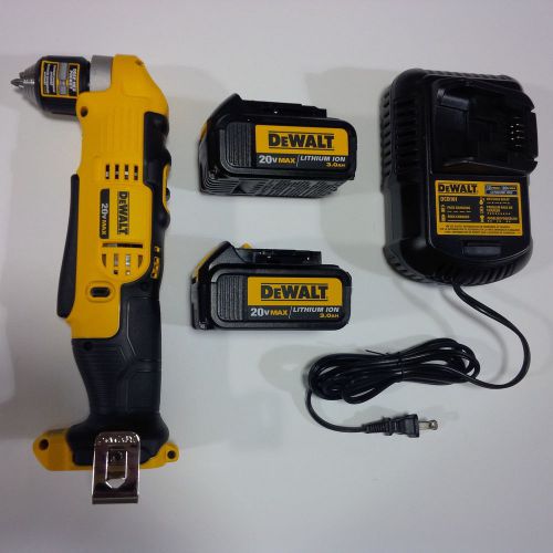 New Dewalt DCD740 20V 3/8 Right Angle Drill,2 DCB200 Battery,Charger 20 MAX Volt
