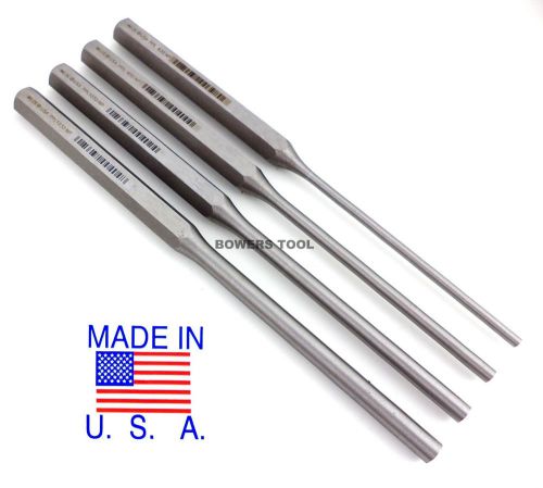 Wilde Tool 4pc Long Pin Punch Set MADE IN USA Professional 3/16 1/4 5/16 3/8 Cut