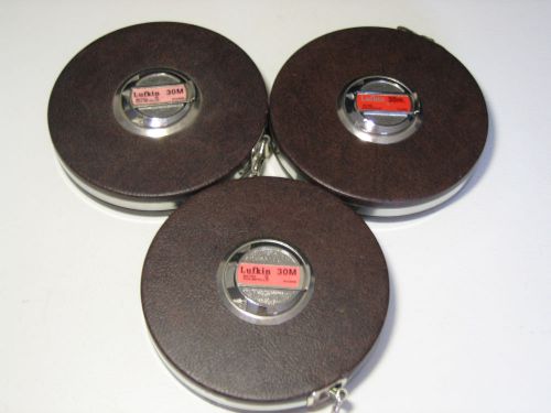 Lot of 3 Lufkin H1430M Non-Metallic Metric Tape Measure 30M