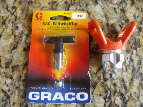 Graco 243161 orange handtite  7/8&#034; thread tip guard  and rac 4 spray tip 517 for sale