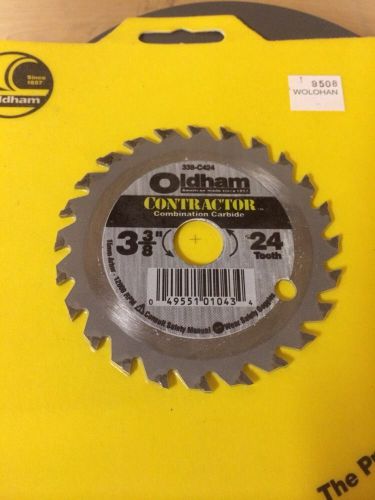 Oldham 338C424 Contractor Carbide 3-3/8&#034; x 24 Tooth ATB Saw Blade