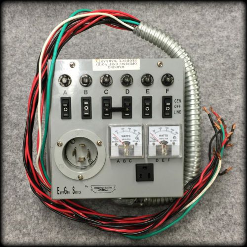 EmerGen Switch #6-5000 15 Amp 6 Circuit Manual Generator Transfer