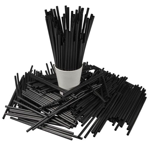 800 Drinking Straws Black Straight 8.5&#034; Beverage Restaurant Wholesale Bulk Lot