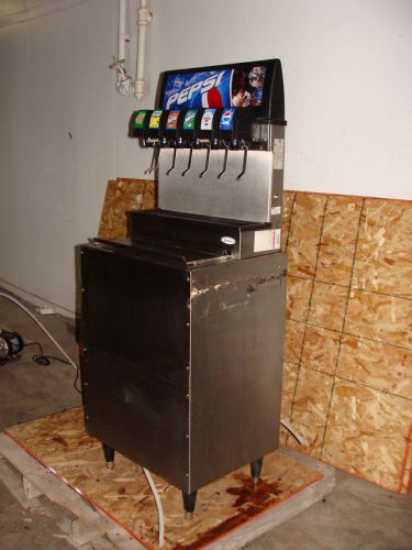 Cornelius 6head soda pepsi dispenser + coldplate icebin stainless steel stand for sale