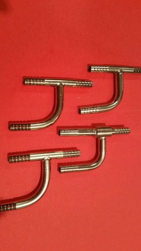 Stainless Barb Y Fittings 1/4 x 1/4 x 1/4 --Lot of 4