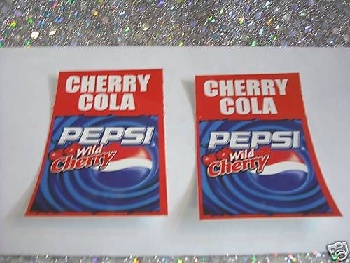 Cherry Cola Pepsi Wild Cherry  Sticker 2 x 2-7/8  Set 2