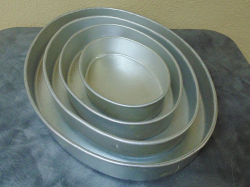 Oval Cake Pan Set Oval Shaped Pans Baking Molds 2&#034; deep cake pans