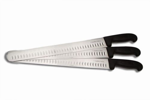 3 Columbia Cutlery 14&#034; Granton Edge Roast Beef Slicers/Carving Knives