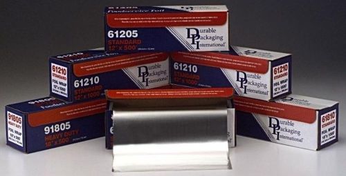 Durable packaging heavy duty aluminum foil roll, 12&#034; width x 500&#039; length new for sale