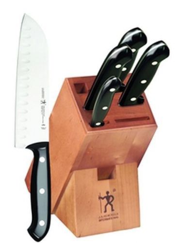 J.a. henckels fine edge plus knife block set 6 pc. brand new authentic steel for sale