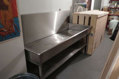 Stainless Steel Industrial Sink 80&#034; x 30&#034; - art darkroom kitchen