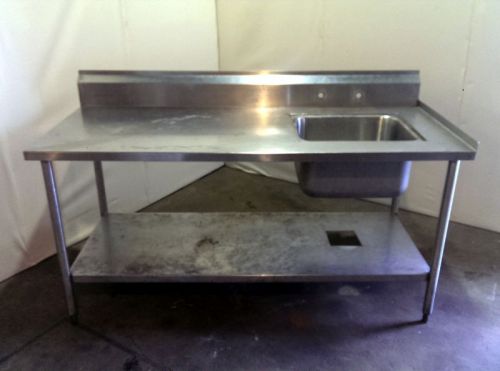 Single Compartment Stainless Steel Produce Sink with Backsplash and Bottom Shelf