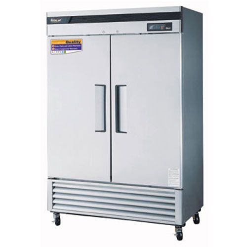 Turbo tsr-49sd reach-in refrigerator, 2 stainless steel doors, 54-2/5&#034; wide, 49 for sale