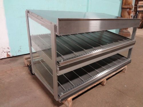 &#034;hatco&#034; commercial h.d. 2 tier heated 52&#034;w  lighted display case / merchandiser for sale