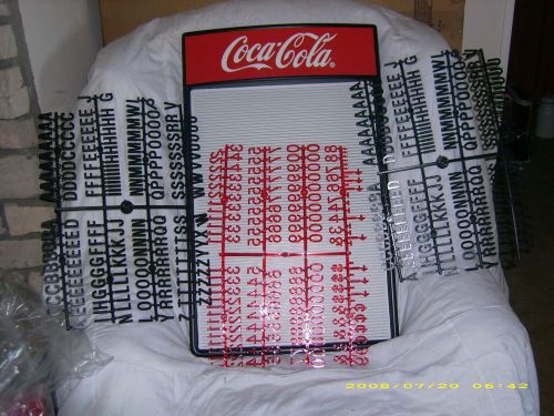 Large Coca-Cola Countertop Menu Board Message Sign w/3 letter sets+flavor badges