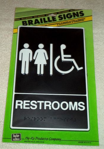 Pack of 3 Plastic Braille RESTROOMS Signs FREE SHIPPING