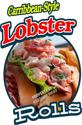 Lobster Rolls Carribbean Style Decal 24&#034; Seafood Concession Food Truck Diner
