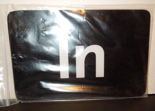 New &#034;in&#034; sign: lg door access direction retail restaurant business:black plastic for sale