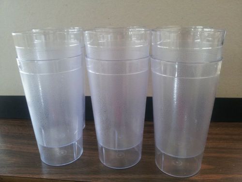 20 oz RESTAURANT CLEAR HARD PLASTIC TUMBLERS ( ONE DOZEN ) MADE IN USA