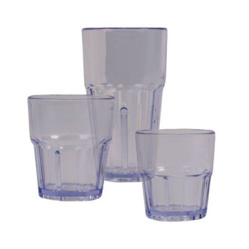 Winco ptsn-16 ribbed blue havana tumbler 16 oz. for sale