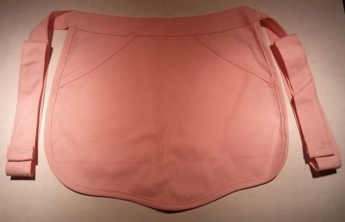 Daystar pink scalloped 17.5&#034; x 15&#034; cafe server / waitress waist apron - 2 pocket for sale