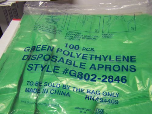 GREEN POLYETHYLENE DISPOSABLE APRONS  STYLE#G802-2846  / 1 CASE OF 1000
