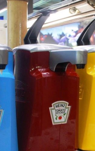 Heinz keystone ketchup condiment dispenser 1.5 gal condiment pump #8570 for sale