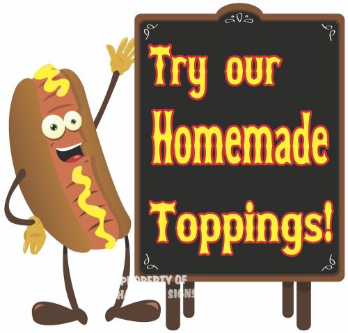 Hot Dogs Homemade Toppings Restaurant Cart Concession Food Truck Decal 14&#034;