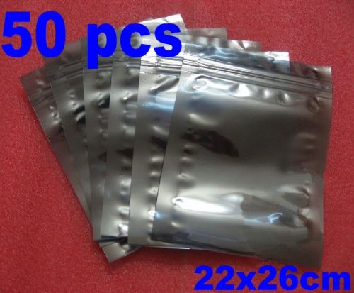 50 pcs esd anti-static shielding bags 22x26cm zip-top (8.7x10.2&#034;) for sale