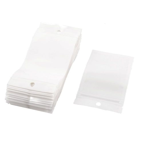 NEW 50 Pcs White Clear Plastic Self Sealing Seal Bags 7.5cm x 12cm