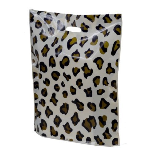 Leopard Print Merchandise Bags - Case of 500 - 12 x 12 x 4 inch