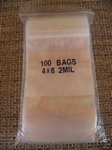 PLASTIC BAG 4x6 zip lock white block small poly 100