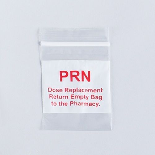 HCL Pre-Printed Easy Write Reclosable Bag, PRN - 100 Bags Per Package