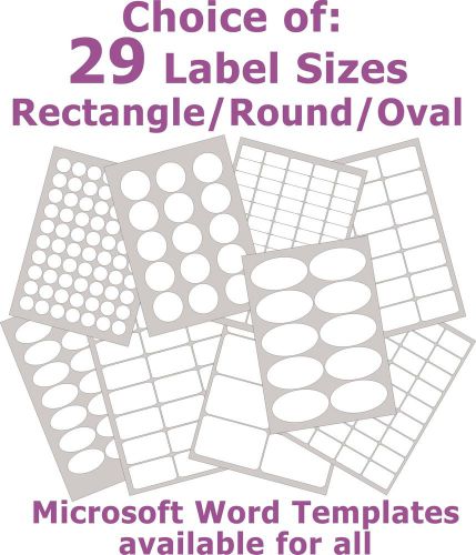Gloss white paper laser labels rectangle , round or oval stickers 5 a4 sheets for sale