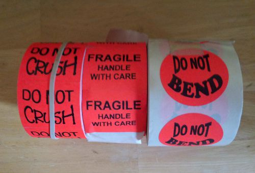 Shipping labels warning notice stickers Fragile Do not bend