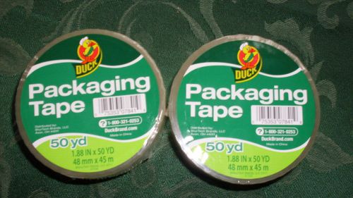 Duck Packaging &amp; Shipping Tape 2 Clear Rolls 1.88&#034; x 50 yds total 100yds