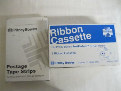 Brand New Pitney Bowes B700 Ink Ribbon (767-S) &amp; Open Postage Tape Strips 612-7