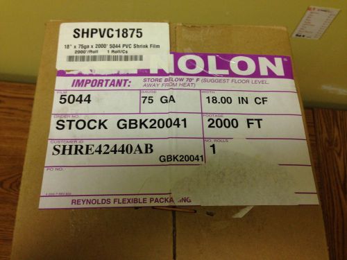 18&#034; x 2000&#039; 75 Gauge Reynolon #5044 PVC Shrink Film. Sold as 1 Roll