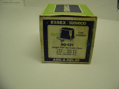 ESSEX/STEVECO 90-121 RELAY RBM CONTROL TYPE 129000AR SINGLE POLE N O NEW IN BOX