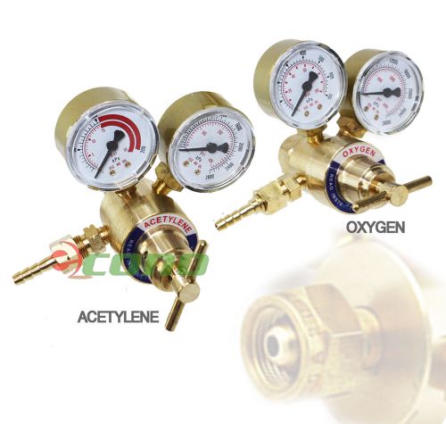 Oxygen &amp; acetylene gas regulators solid brass compatible to all victor type kit for sale