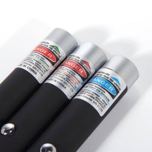 3PCS Green + Blue Voilet + Red Light Beam Powerful 5MW Laser Pointer Pen USA