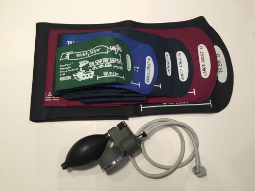 Welch allyn tycos class hand aneroid &amp; 6 flexiport bp multi-cuff kit for sale