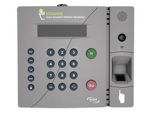 Icon time systems totalpass premium biometric time clock free 2nd day shipping for sale