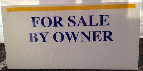 FOR SALE BY OWNER - YARD SIGN DOUBLE SIDED - 24&#034; X 12&#034;