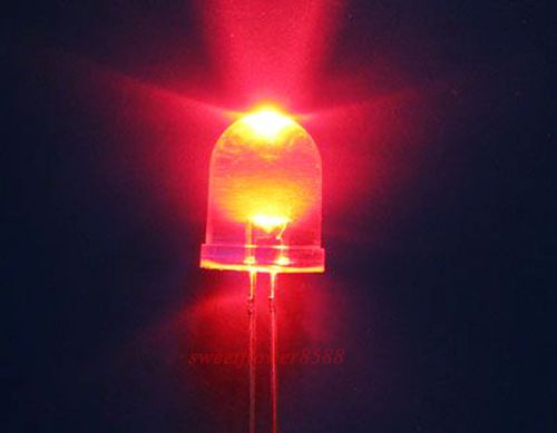 100 10mm 10000mcd LED Lamp Ultra Bright Red Light DIY New