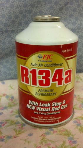 R134a, r-134a, premium refrigerant, fjc, with &#034;leak stop&#034; &amp; visual red dye,13 oz for sale