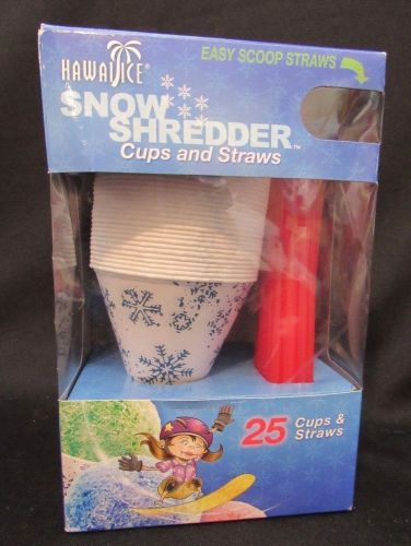 HAWAII ICE SNOW SHREDDER CUPS AND STRAWS – NEW