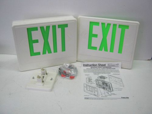 Presc-lite Thermoplastic Green L.E.D.Emergency Exit Sign, Twin Face